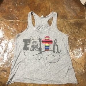Grey Tank with serape pattern